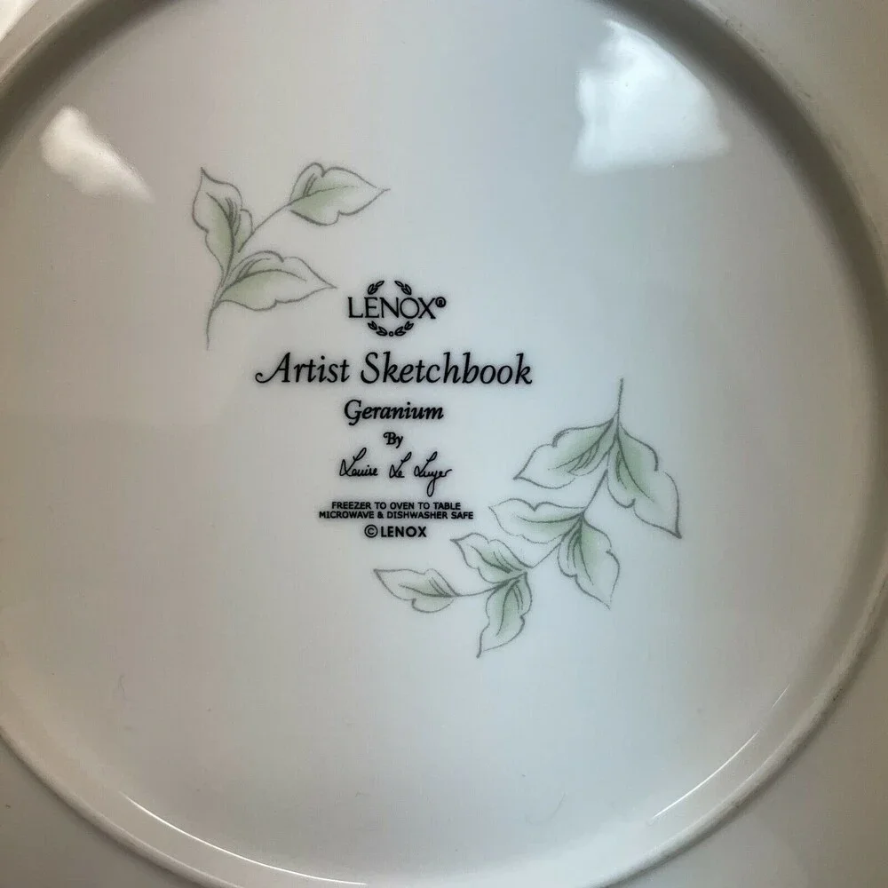 Lenox Geranium Artist Sketchbook by Louise Le Luyer Dinner Plates‎ 11